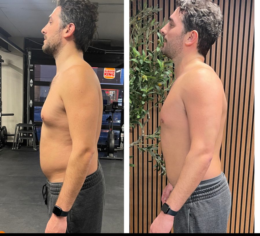 Mustafa's before and after progress photos